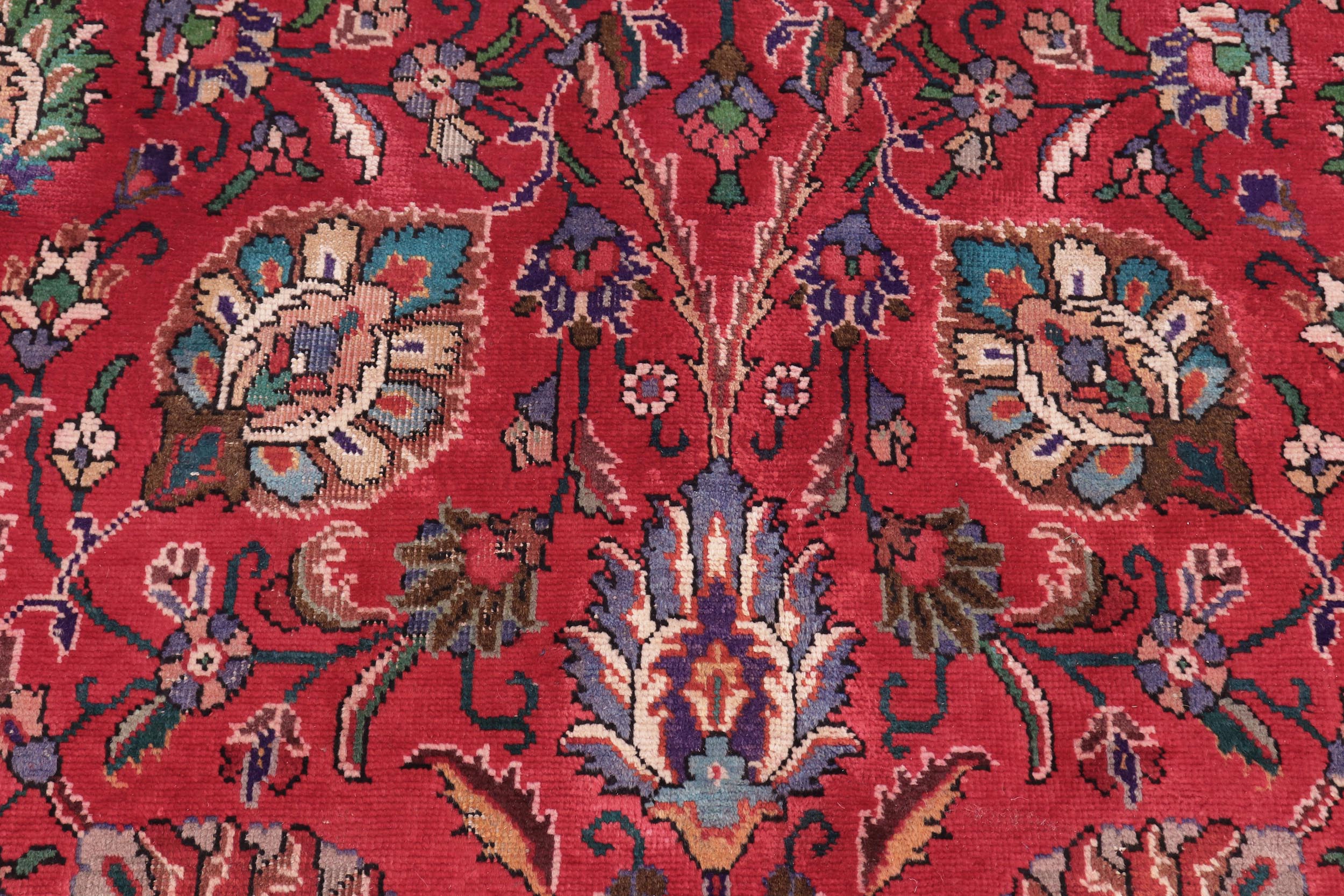 handmade Transitional Tabriz Red Purple Hand Knotted RECTANGLE 100% WOOL area rug 10' x 13'