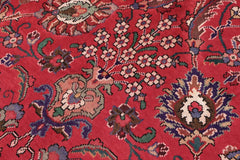 Traditional handmade Persian vintage distressed Red Purple Hand Knotted RECTANGLE 100% WOOL area rug 10X13