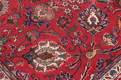 Traditional handmade Persian vintage distressed Red Purple Hand Knotted RECTANGLE 100% WOOL area rug 10X13