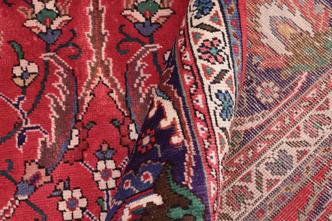 Traditional handmade Persian vintage distressed Red Purple Hand Knotted RECTANGLE 100% WOOL area rug 10X13