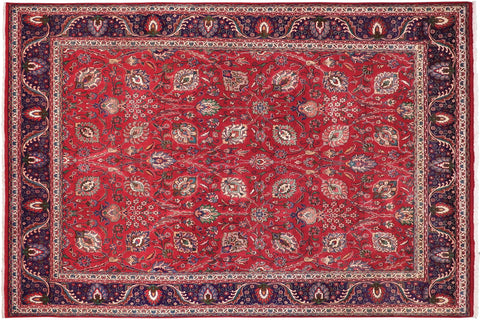 handmade Transitional Tabriz Red Purple Hand Knotted RECTANGLE 100% WOOL area rug 10' x 13'