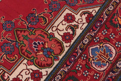 Traditional handmade Persian vintage distressed Red Blue Hand Knotted RECTANGLE 100% WOOL area rug 10X13