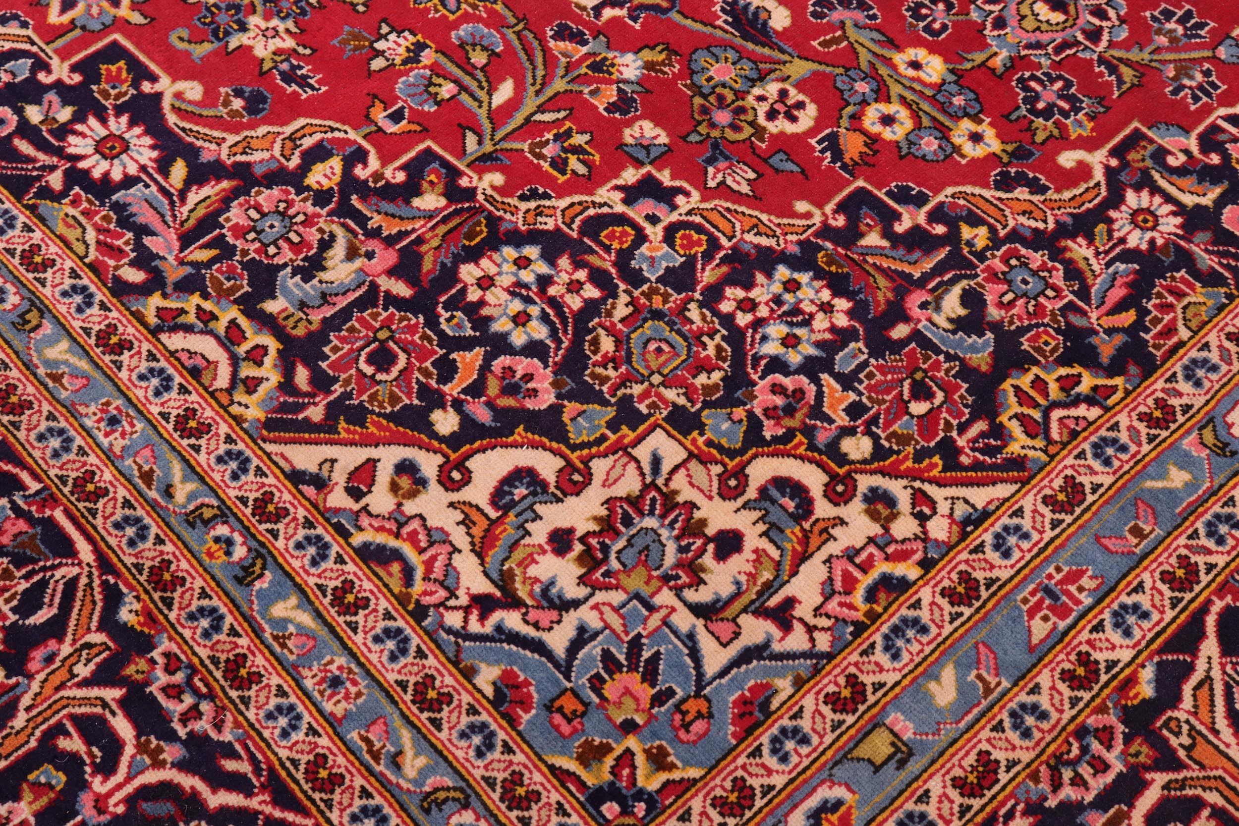 handmade Traditional Kashan Red Purple Hand Knotted RECTANGLE 100% WOOL area rug 10 x 13