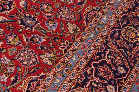 handmade Traditional Kashan Red Purple Hand Knotted RECTANGLE 100% WOOL area rug 10 x 13