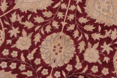 handmade Transitional Design Drk. Red Drk. Red Hand Knotted RECTANGLE 100% WOOL area rug 10' x 14'