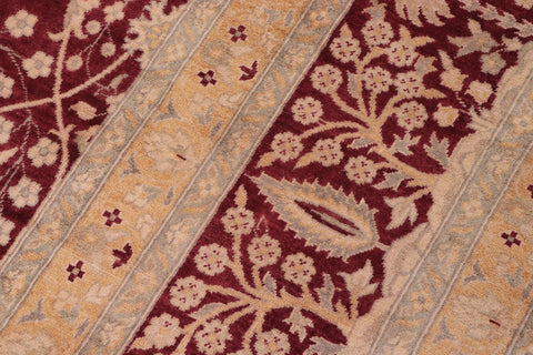 handmade Transitional Design Drk. Red Drk. Red Hand Knotted RECTANGLE 100% WOOL area rug 10' x 14'