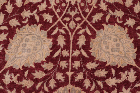 handmade Transitional Design Drk. Red Drk. Red Hand Knotted RECTANGLE 100% WOOL area rug 10' x 14'