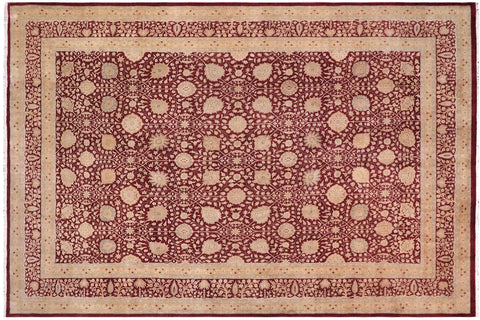 handmade Traditional Design Drk. Red Drk. Red Hand Knotted RECTANGLE 100% WOOL area rug 10'X14'