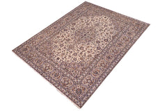 handmade Traditional Nahin Beige Tan Hand Knotted RECTANGLE 100% Wool Pile area rug 8x12