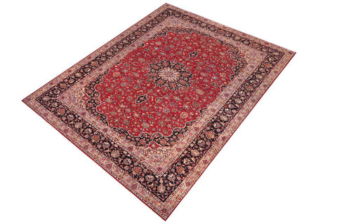 Traditional handmade Persian vintage distressed Red Purple Hand Knotted RECTANGLE 100% WOOL area rug 10X14