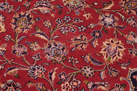 handmade Vintage Kashan Red Purple Hand Knotted RECTANGLE 100% WOOL area rug 10' x 14'