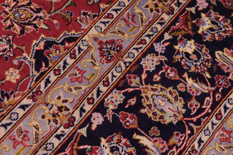 handmade Vintage Kashan Red Purple Hand Knotted RECTANGLE 100% WOOL area rug 10' x 14'