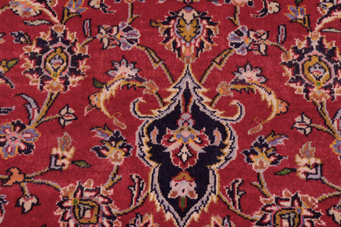 handmade Vintage Kashan Red Purple Hand Knotted RECTANGLE 100% WOOL area rug 10' x 14'