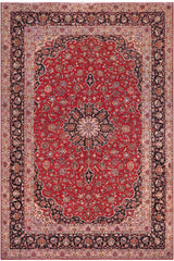 Traditional handmade Persian vintage distressed Red Purple Hand Knotted RECTANGLE 100% WOOL area rug 10X14