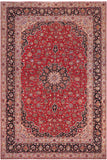 Distressed Antique Kashan Barnes Red/Purple Wool Rug - 9'8'' x 13'9''