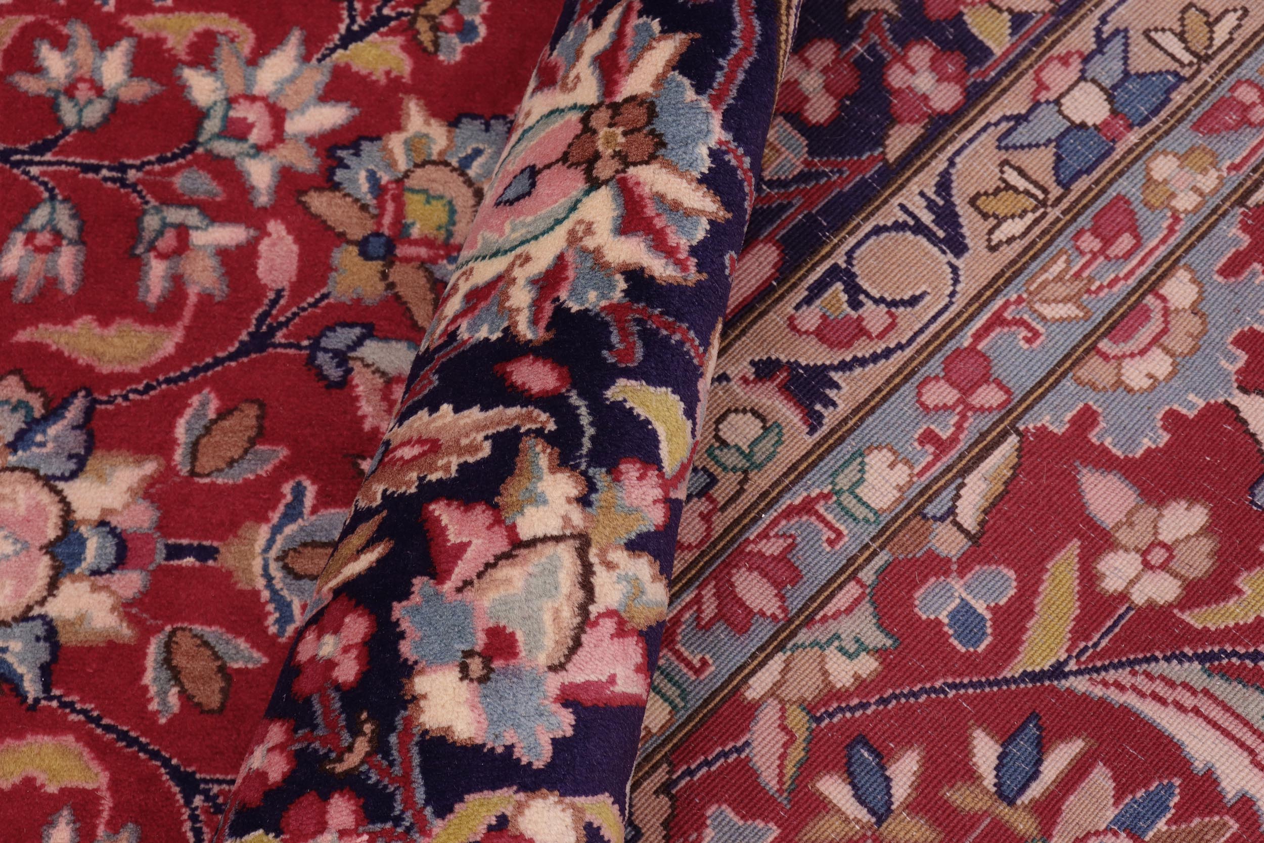 handmade Traditional Tabriz Red Blue Hand Knotted RECTANGLE 100% WOOL area rug 10 x 13