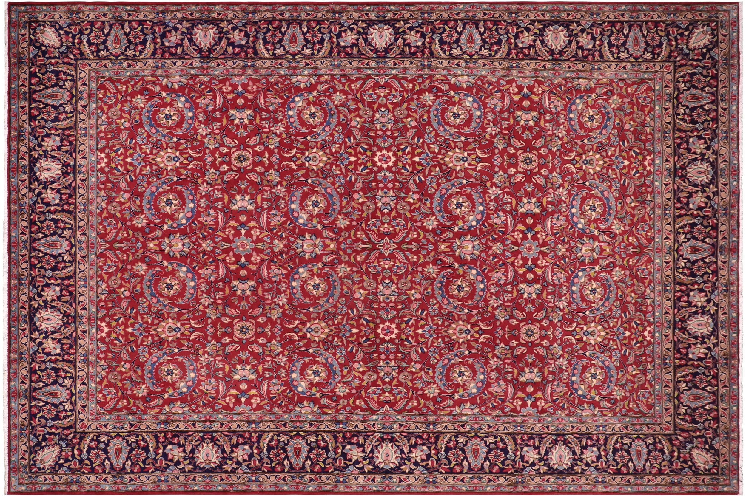 handmade Traditional Tabriz Red Blue Hand Knotted RECTANGLE 100% WOOL area rug 10 x 13