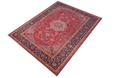 Traditional handmade Persian vintage distressed Red Blue Hand Knotted RECTANGLE 100% WOOL area rug 10X13