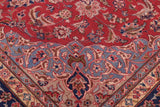 Traditional handmade Persian vintage distressed Red Blue Hand Knotted RECTANGLE 100% WOOL area rug 10 x 13