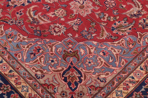 Traditional handmade Persian vintage distressed Red Blue Hand Knotted RECTANGLE 100% WOOL area rug 10X13