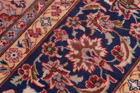 Traditional handmade Persian vintage distressed Red Blue Hand Knotted RECTANGLE 100% WOOL area rug 10X13