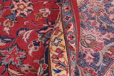 Traditional handmade Persian vintage distressed Red Blue Hand Knotted RECTANGLE 100% WOOL area rug 10 x 13