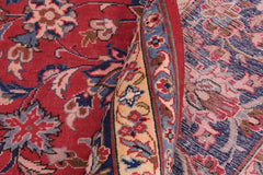 Traditional handmade Persian vintage distressed Red Blue Hand Knotted RECTANGLE 100% WOOL area rug 10X13