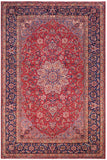 Vintage Antique Kashan Hayes Red/Blue Wool Rug - 9'8'' x 13'2''