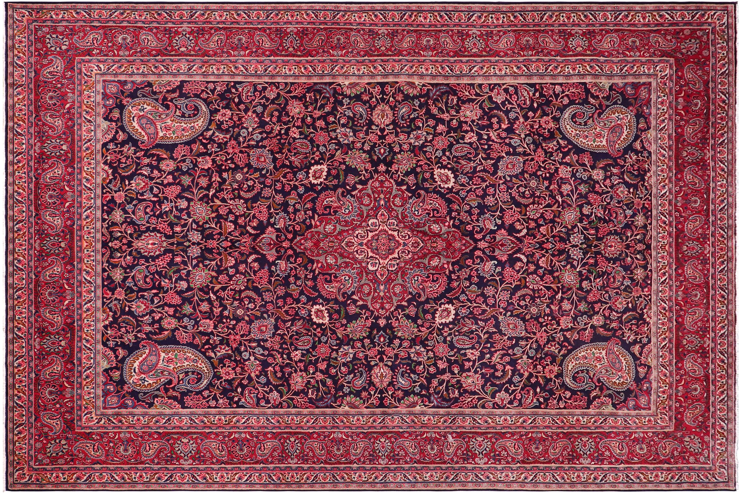 handmade Traditional Tabriz Blue Red Hand Knotted RECTANGLE 100% WOOL area rug 10 x 13