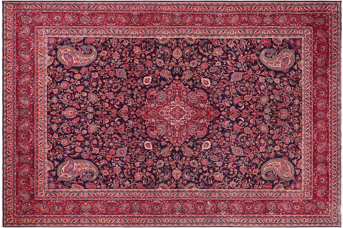 handmade Traditional Tabriz Blue Red Hand Knotted RECTANGLE 100% WOOL area rug 10 x 13
