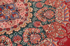 Traditional handmade Persian vintage distressed Red Green Hand Knotted RECTANGLE 100% WOOL area rug 10X13