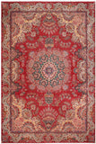 Traditional handmade Persian vintage distressed Red Green Hand Knotted RECTANGLE 100% WOOL area rug 10 x 13