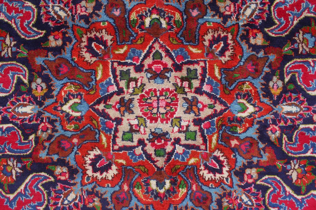 handmade Traditional Kashan Red Blue Hand Knotted RECTANGLE 100% Wool Pile area rug 10x13