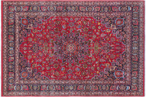 handmade Traditional Kashan Red Blue Hand Knotted RECTANGLE 100% WOOL area rug 10 x 13