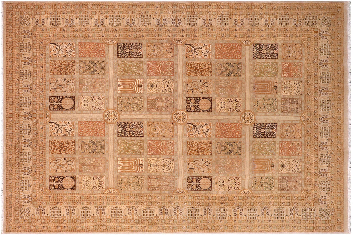 handmade Transitional Design Multi Lt. Gray Hand Knotted RECTANGLE 100% WOOL area rug 10' x 14'