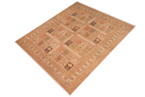 handmade Transitional Design Multi Lt. Gray Hand Knotted RECTANGLE 100% WOOL area rug 10' x 14'