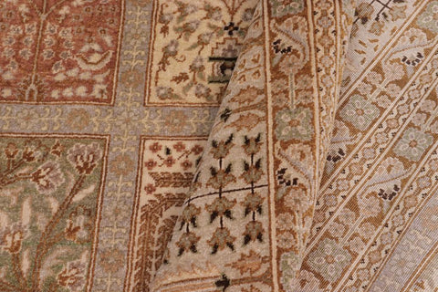 handmade Traditional Design Multi Lt. Gray Hand Knotted RECTANGLE 100% WOOL area rug 10'X14'