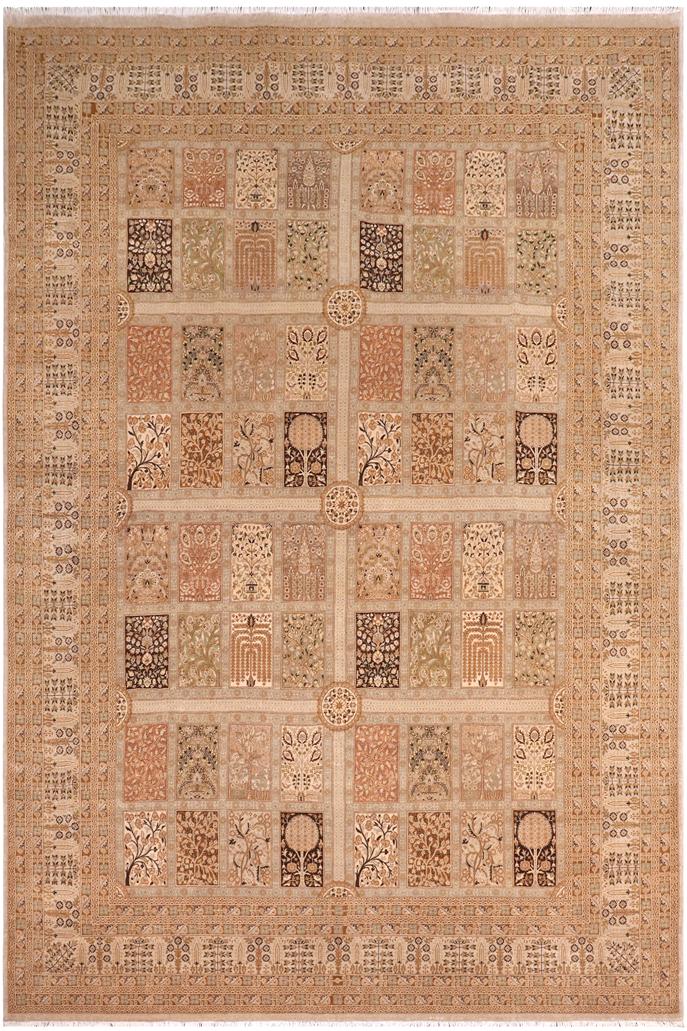 handmade Traditional Design Multi Lt. Gray Hand Knotted RECTANGLE 100% WOOL area rug 10'X14'