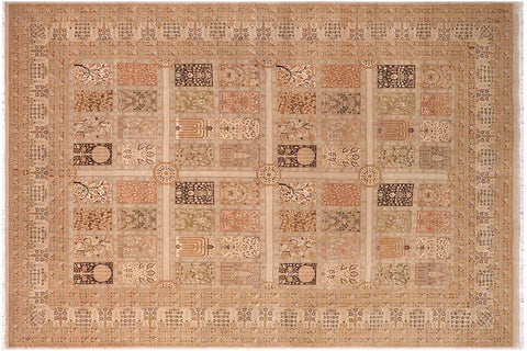 handmade Traditional Design Multi Lt. Gray Hand Knotted RECTANGLE 100% WOOL area rug 10'X14'