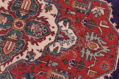 Traditional handmade Persian vintage distressed Blue Red Hand Knotted RECTANGLE 100% WOOL area rug 10X13