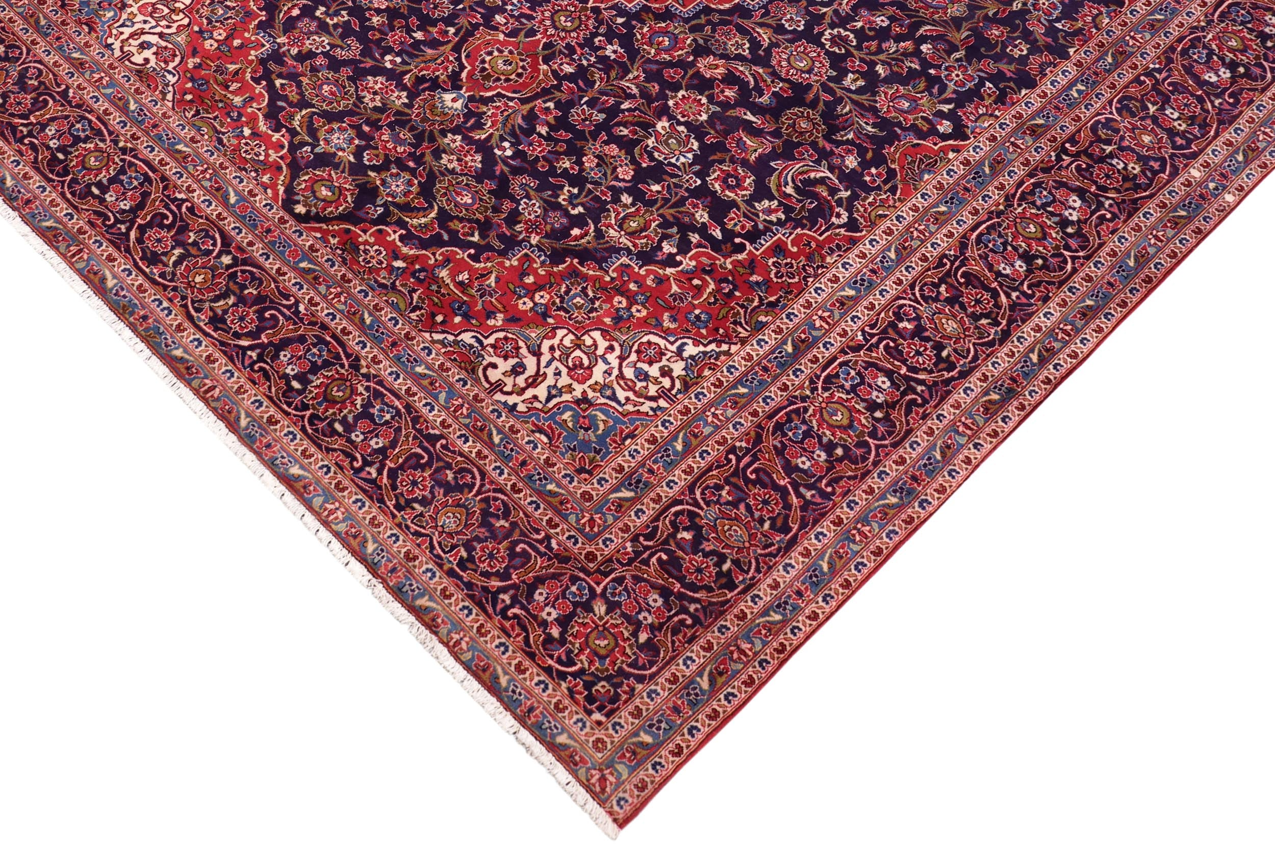 handmade Traditional Tabriz Blue Red Hand Knotted RECTANGLE 100% WOOL area rug 10 x 13