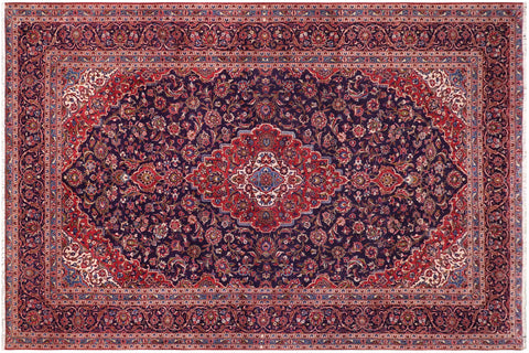 handmade Traditional Tabriz Blue Red Hand Knotted RECTANGLE 100% WOOL area rug 10 x 13