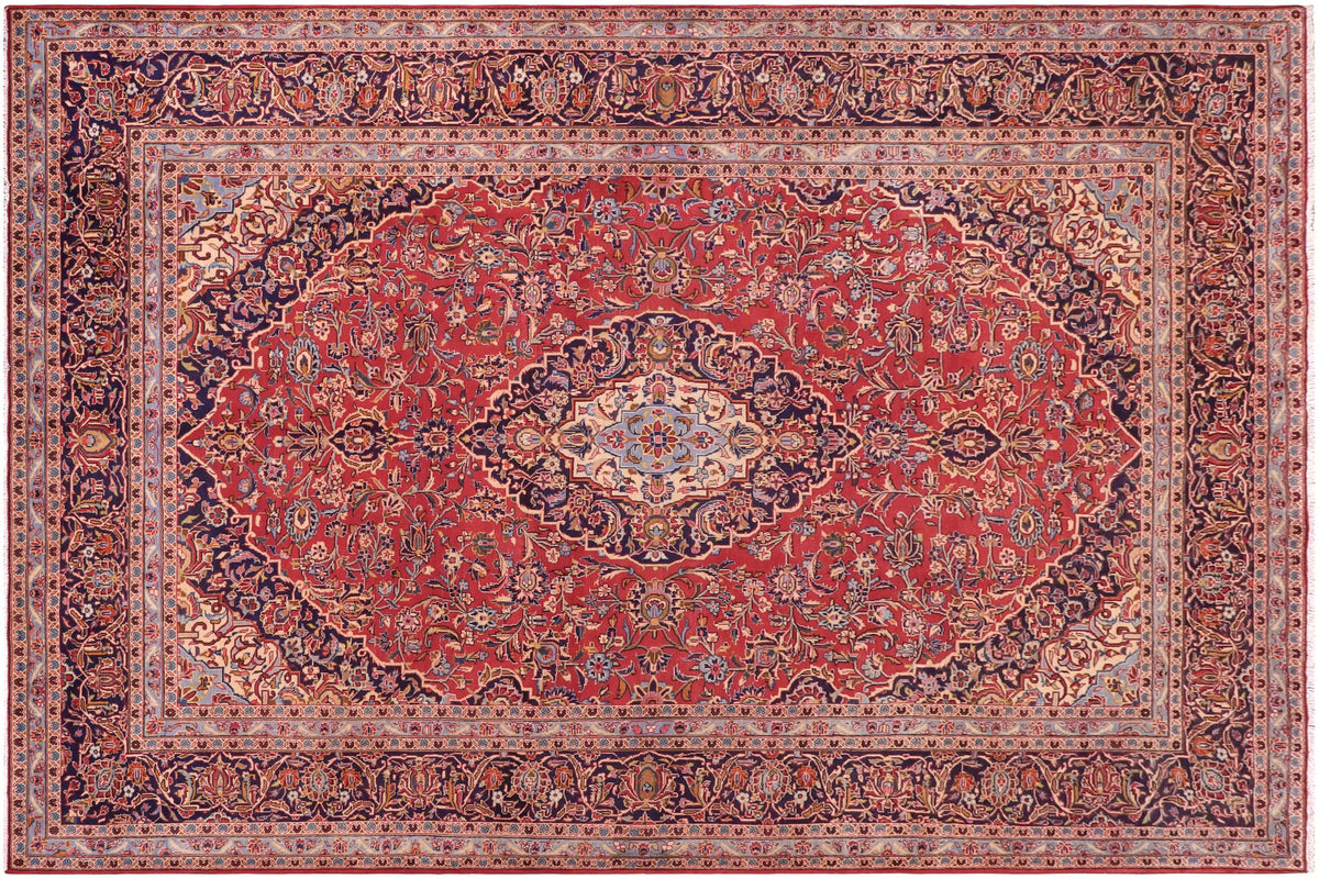 handmade Traditional Kashan Red Purple Hand Knotted RECTANGLE 100% WOOL area rug 8 x 12