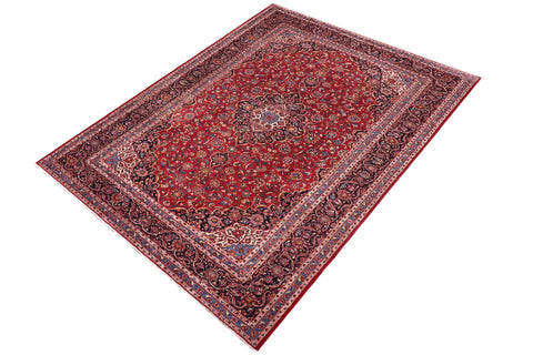 handmade Traditional Kashan Red Blue Hand Knotted RECTANGLE 100% WOOL area rug 8 x 12