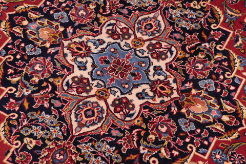 handmade Traditional Kashan Red Blue Hand Knotted RECTANGLE 100% WOOL area rug 8 x 12