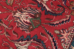 Traditional handmade Persian vintage distressed Red Beige Hand Knotted RECTANGLE 100% WOOL area rug 9X12