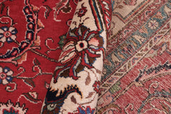 Traditional handmade Persian vintage distressed Red Beige Hand Knotted RECTANGLE 100% WOOL area rug 9X12