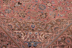 Traditional handmade Persian vintage distressed Pink Brown Hand Knotted RECTANGLE 100% WOOL area rug 8X12
