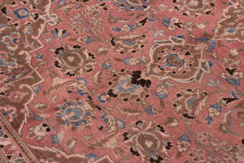 Traditional handmade Persian vintage distressed Pink Brown Hand Knotted RECTANGLE 100% WOOL area rug 8X12