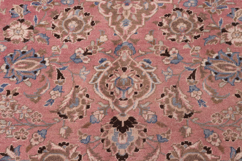 handmade Vintage Kashan Pink Brown Hand Knotted RECTANGLE 100% WOOL area rug 8' x 12'